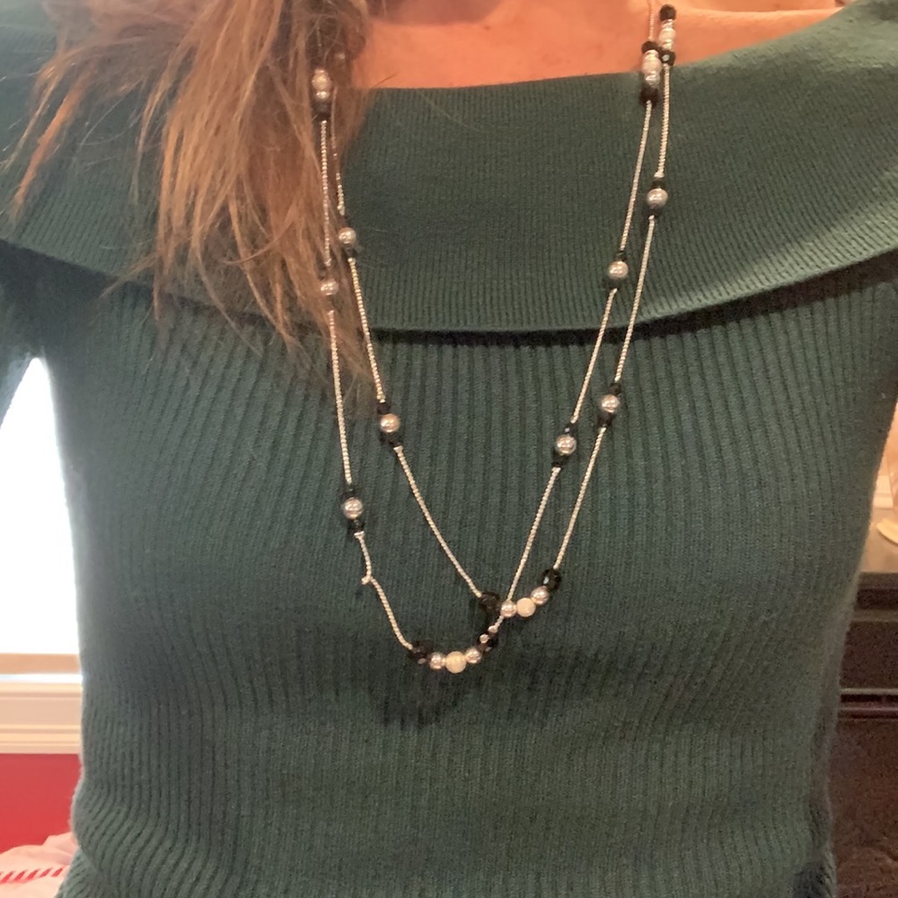 Costume black and silver necklace